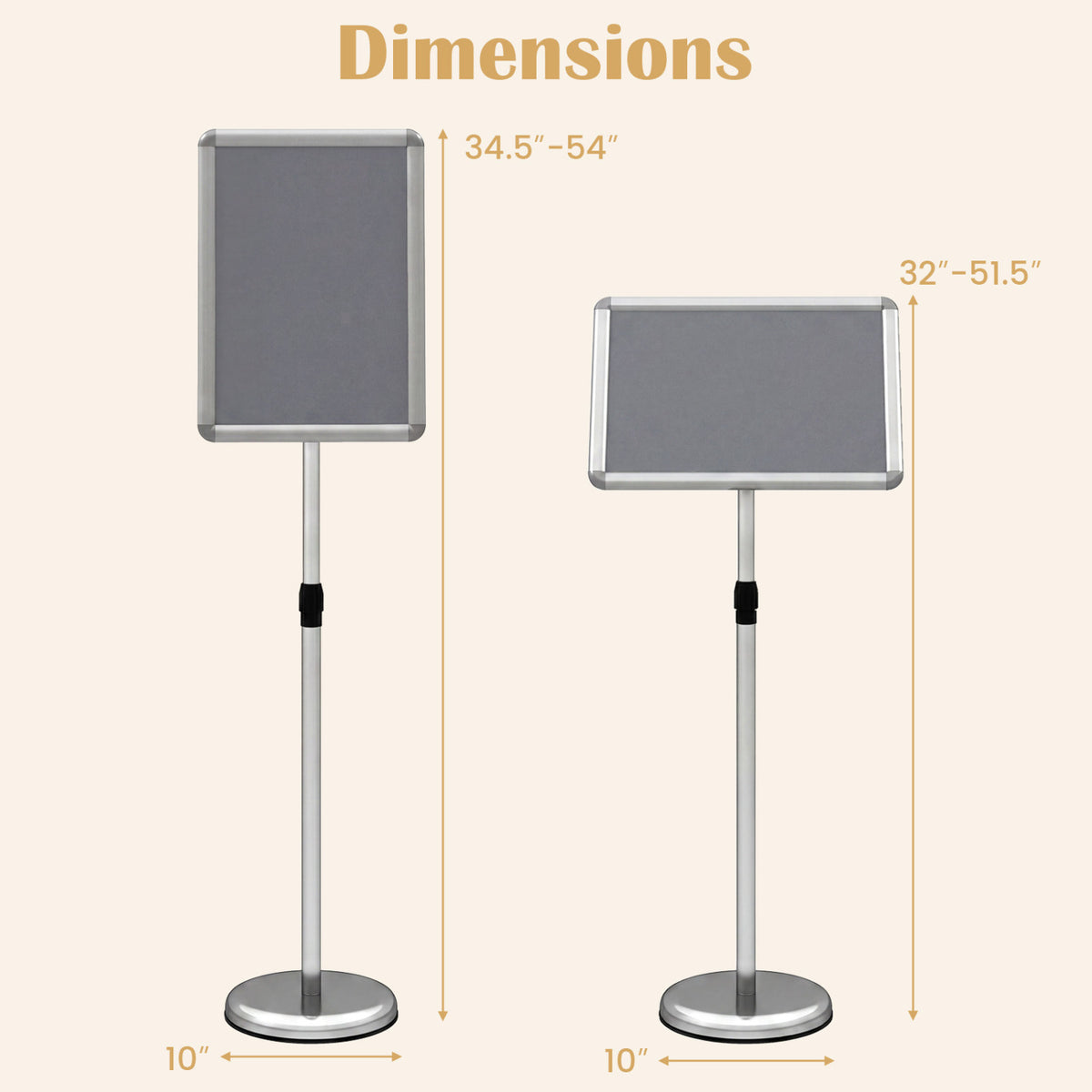 11 x 17 Inch A3 Sign Holder Stand - Silver