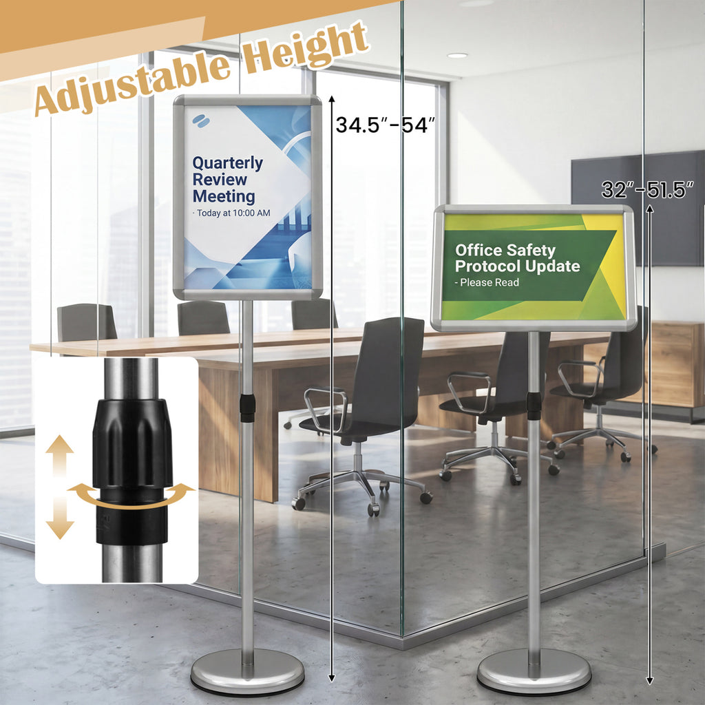 11 x 17 Inch A3 Sign Holder Stand - Silver