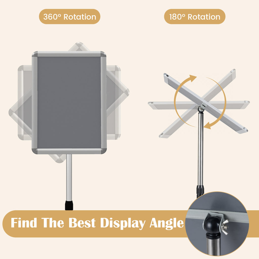 11 x 17 Inch A3 Sign Holder Stand - Silver