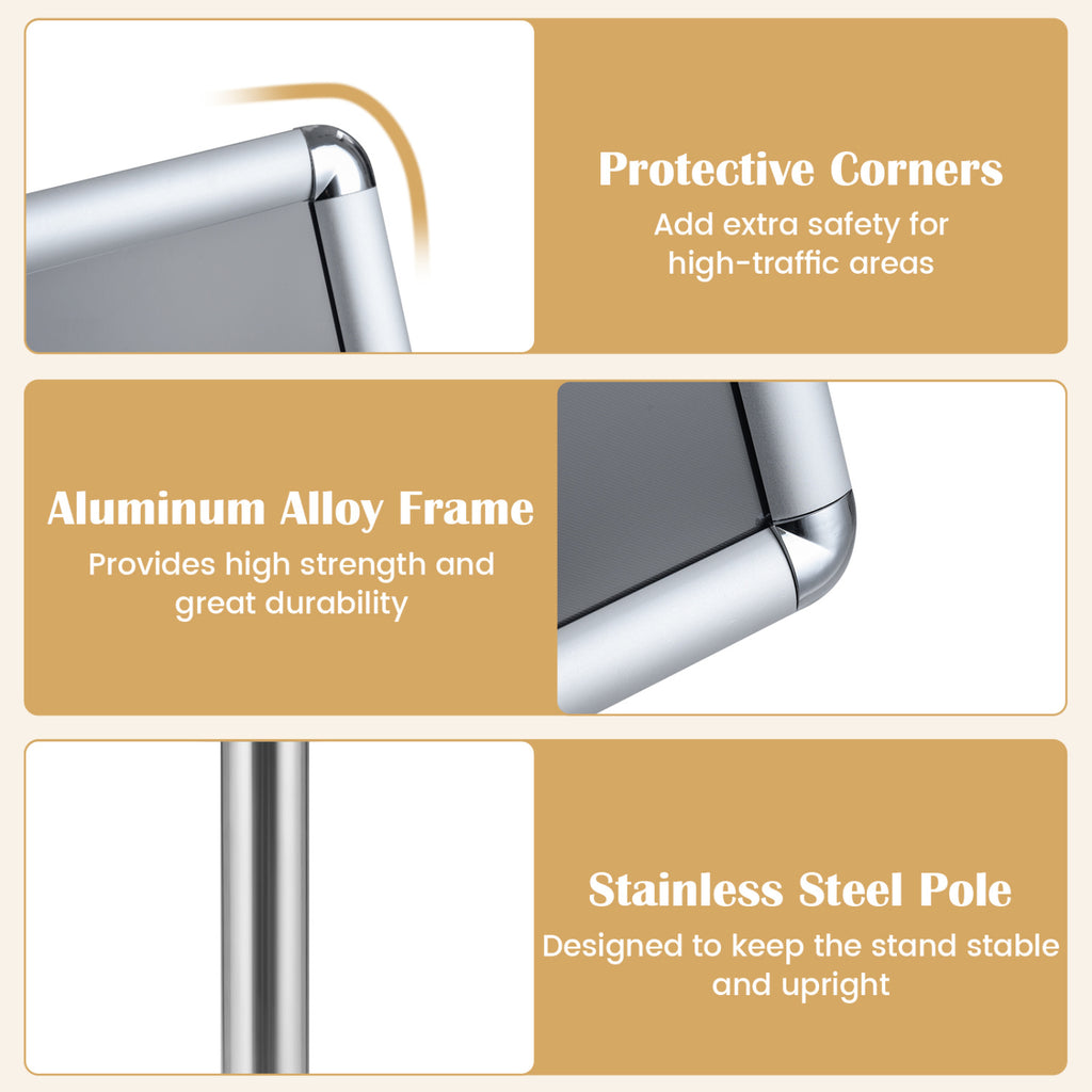 11 x 17 Inch A3 Sign Holder Stand - Silver