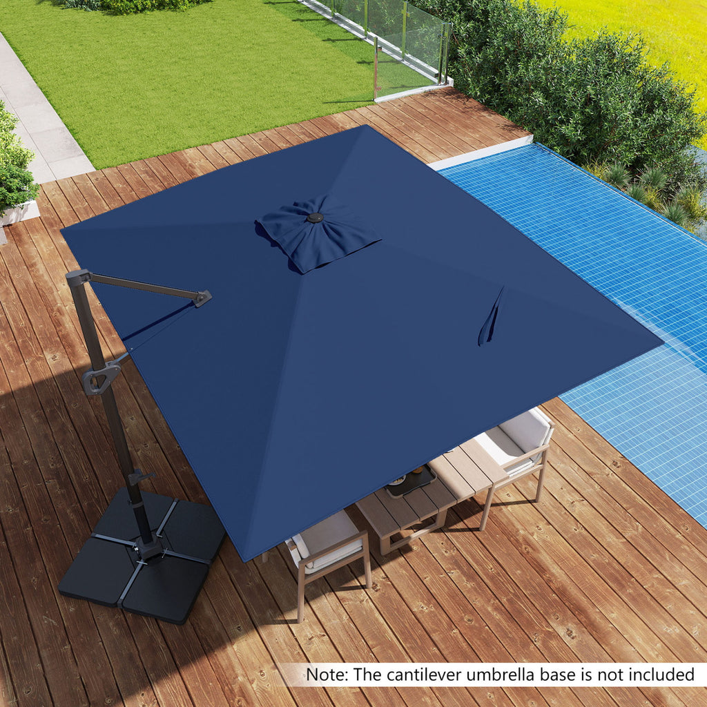11 x 9 FT Cantilever Patio Umbrella, 360° Rotation, Navy