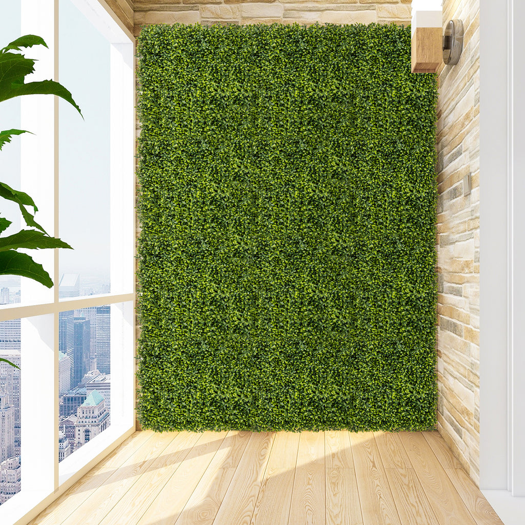 Artificial Hedge Panels 20x20 Inch - 12 Pieces Privacy Green Wall