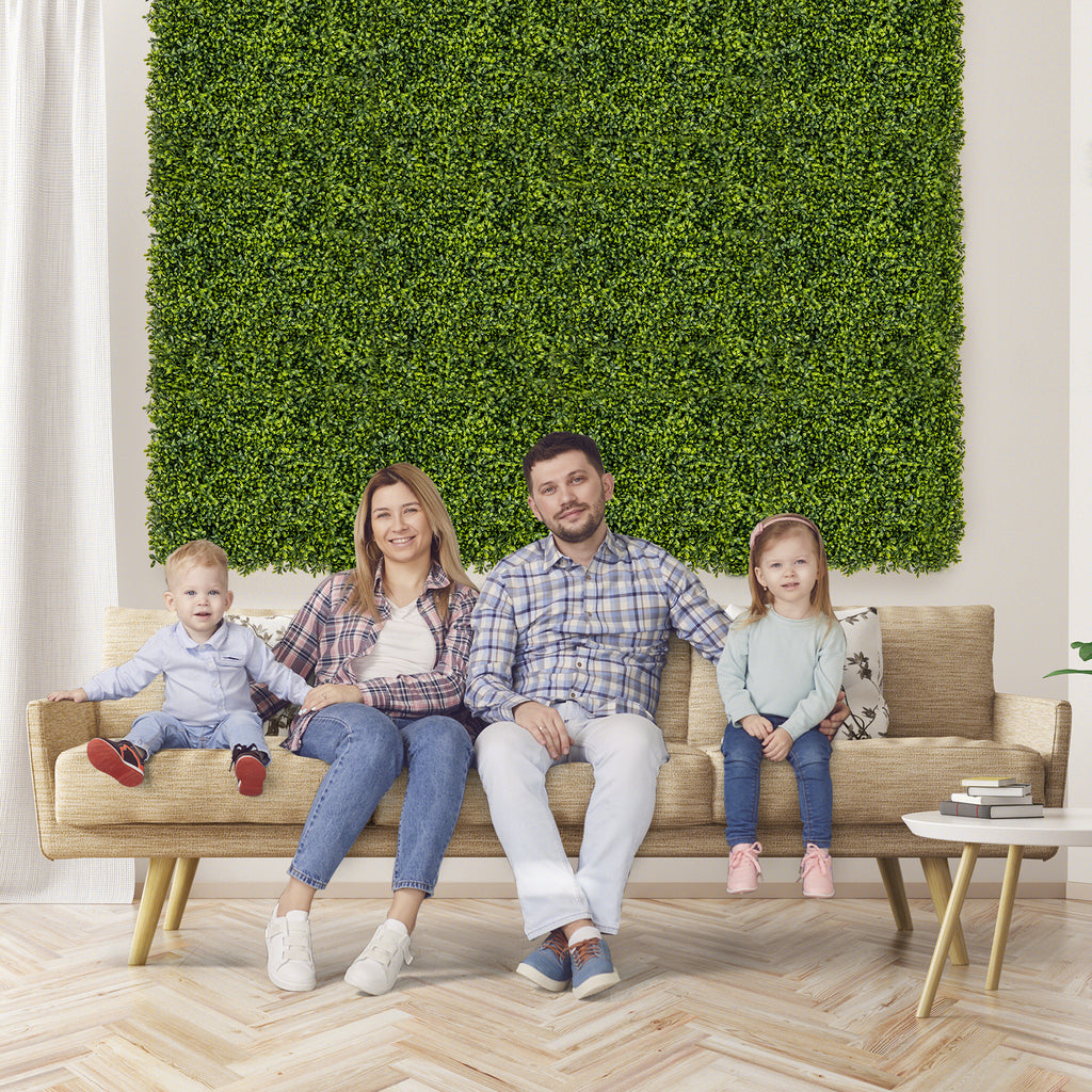 Artificial Hedge Panels 20x20 Inch - 12 Pieces Privacy Green Wall