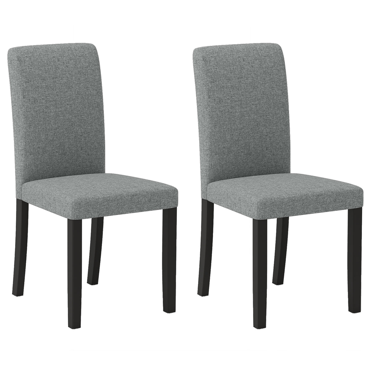 Dining Chair Set of 2 Mid-Century Modern - Gray