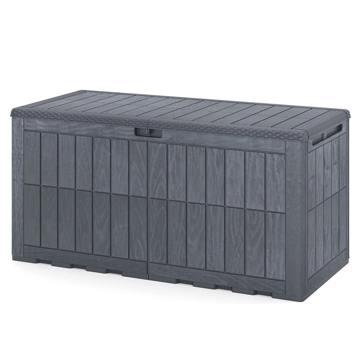120 Gal Outdoor Deck Box with Lid and Handles for Garden Tools