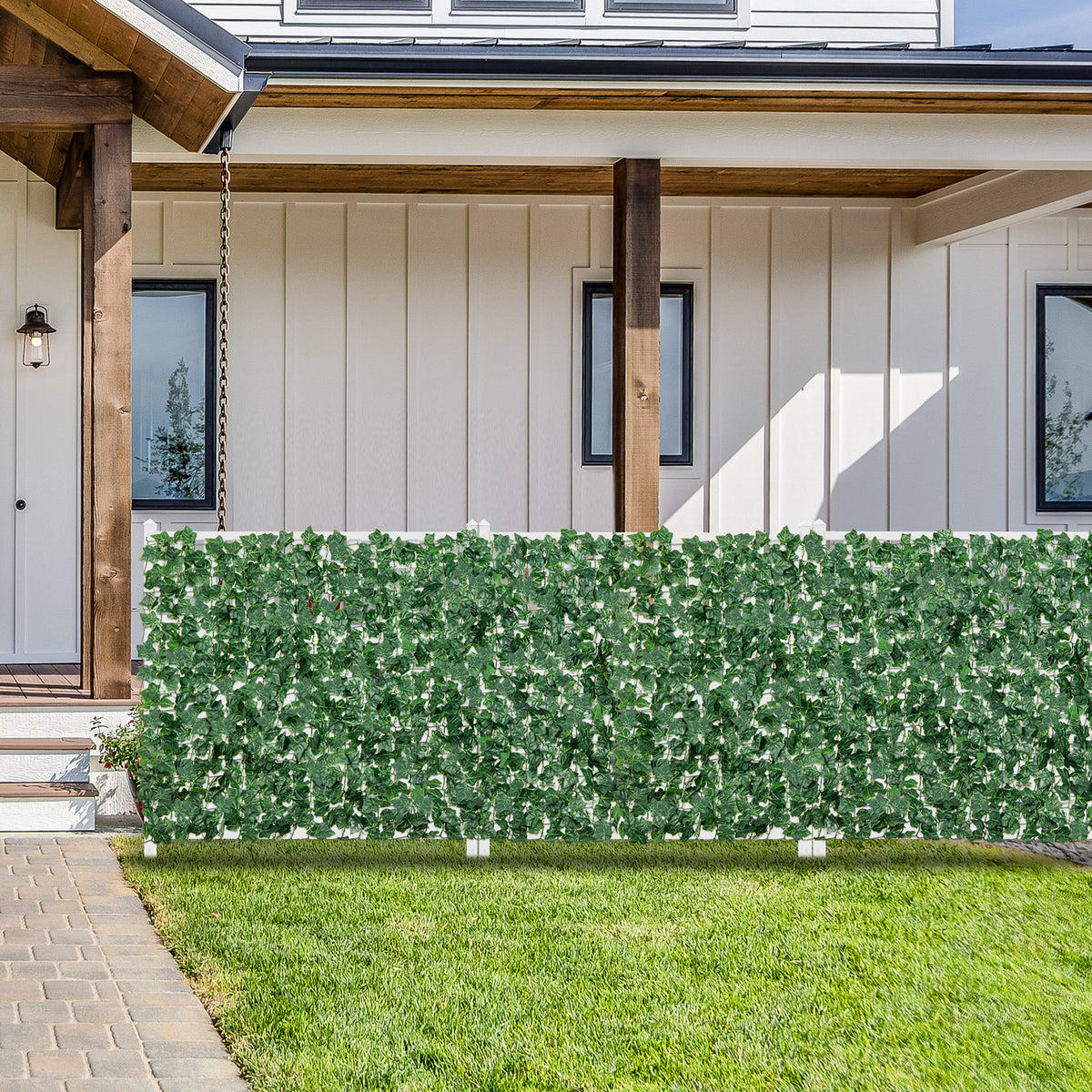 Artificial Ivy Privacy Fence 120x40 Inch Faux Leaf Hedge for Garden & Indoor Use - Foldable & Long-Lasting