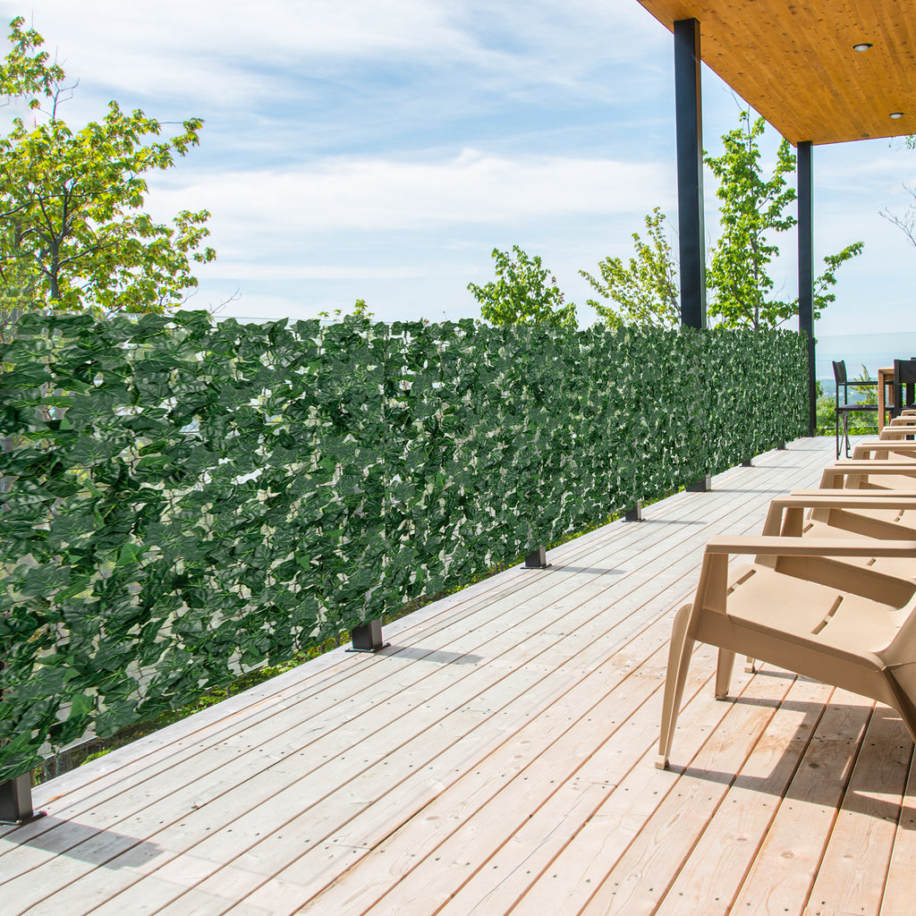 Artificial Ivy Privacy Fence 120x40 Inch Faux Leaf Hedge for Garden & Indoor Use - Foldable & Long-Lasting