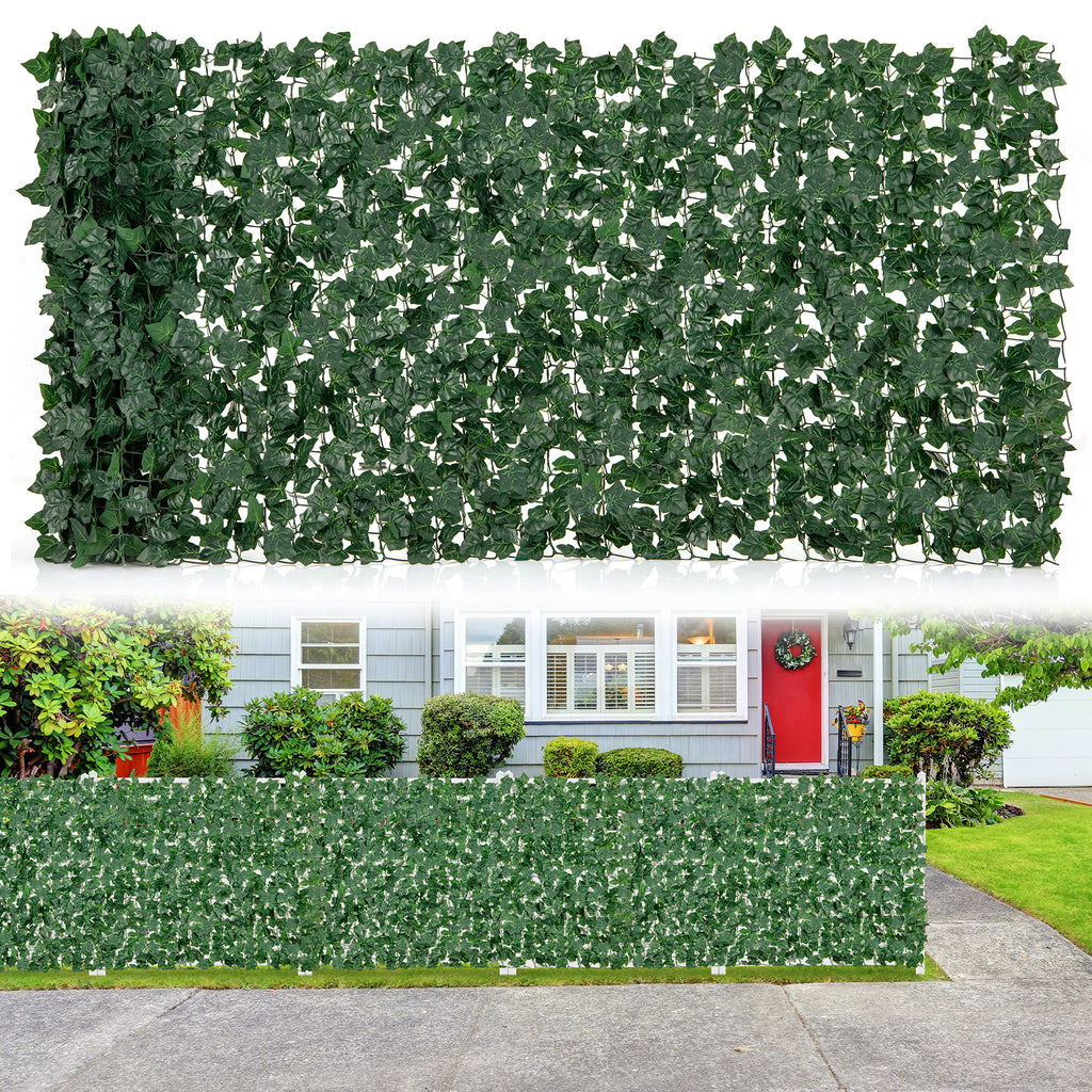 Artificial Ivy Privacy Fence 120x40 Inch Faux Leaf Hedge for Garden & Indoor Use - Foldable & Long-Lasting