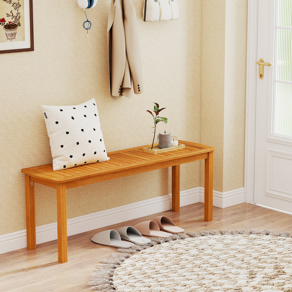 Acacia Wood Outdoor Bench 48 Inch - Garden Seating
