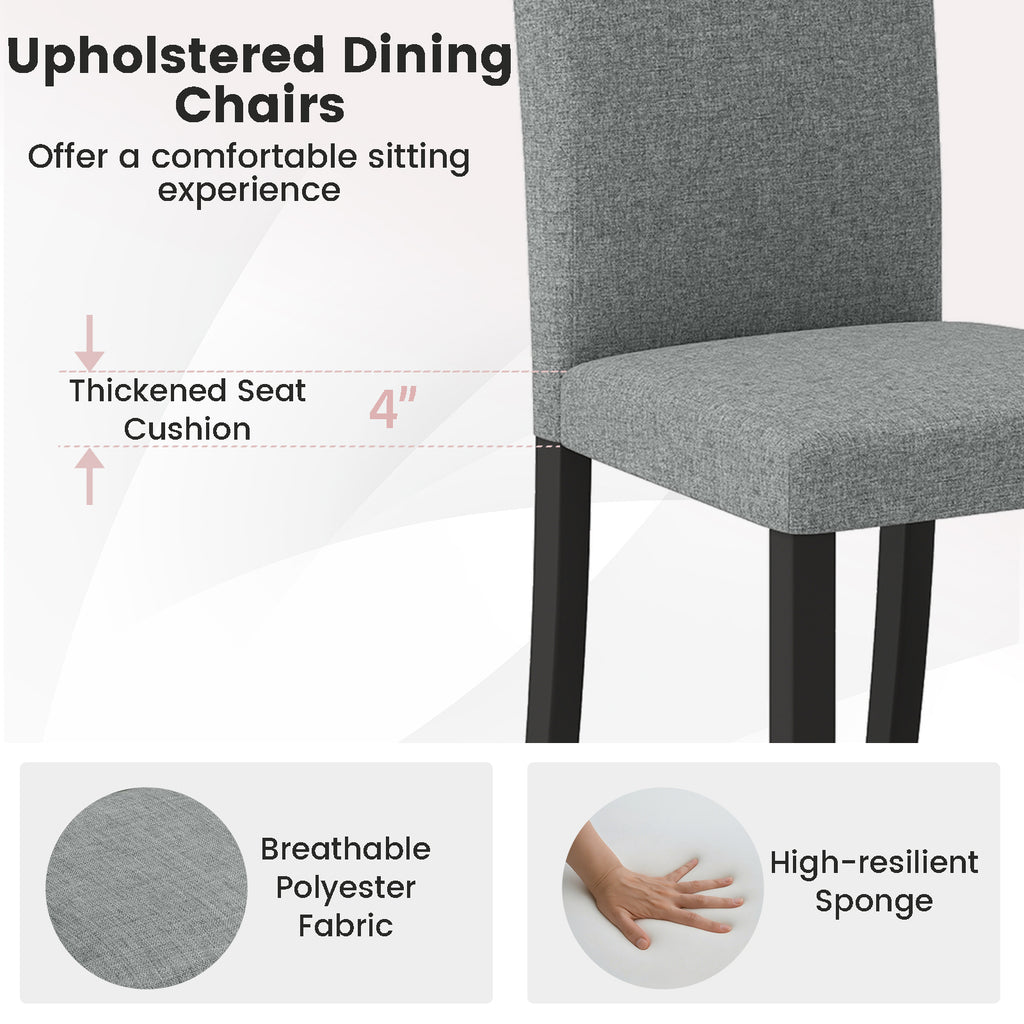 Dining Chair Set of 2 Mid-Century Modern - Gray