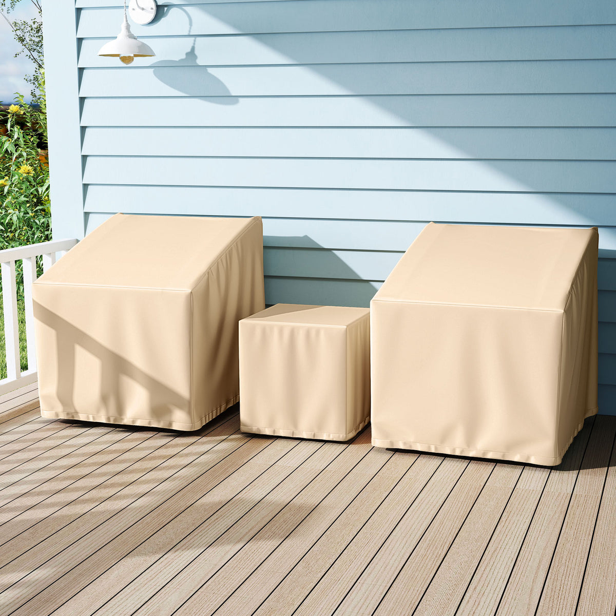 Patio Furniture Covers Waterproof 3-Piece Bistro Set - Black