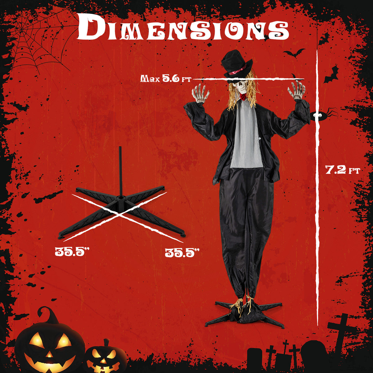 Halloween Animatronic Standing Groom 7.2 FT Haunted House Decoration - Variation of Groom