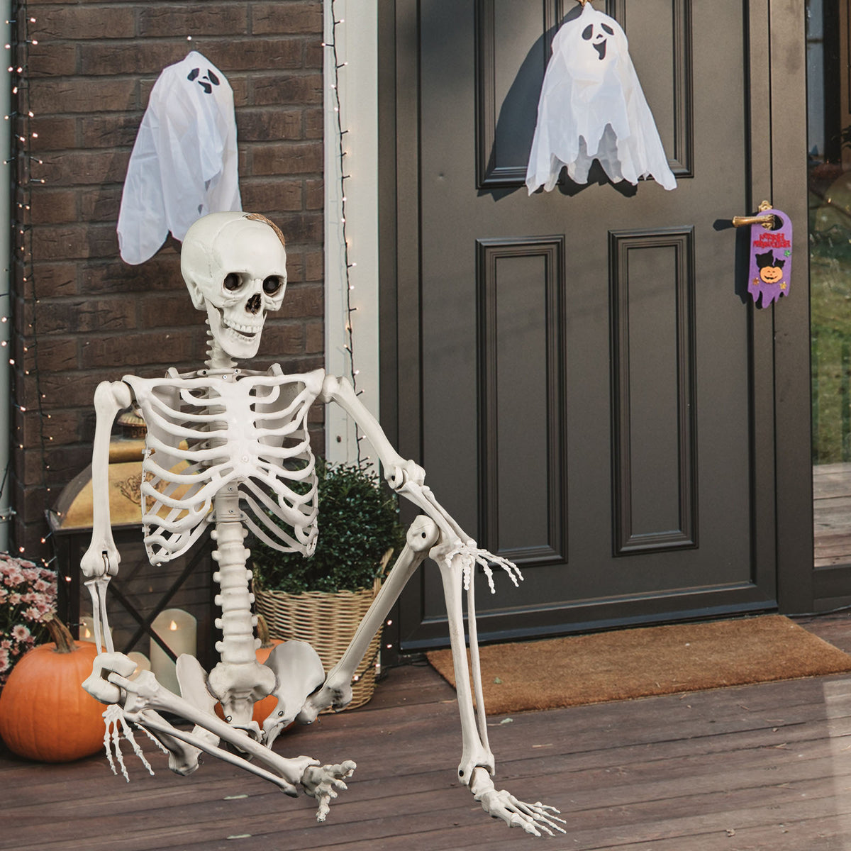 Life Size Halloween Skeleton Decoration 5.4 ft Outdoor & Indoor Prop