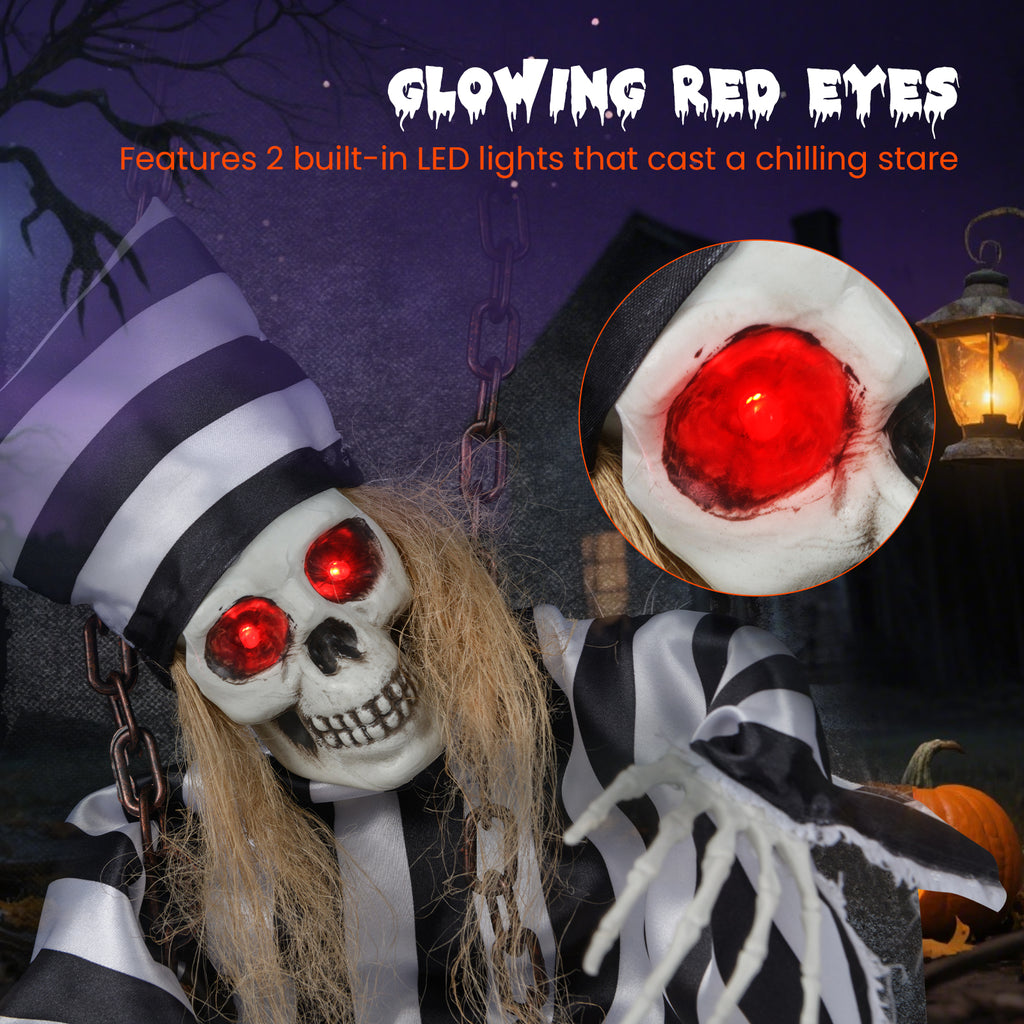 Halloween Hanging Skull Prisoner Decor - Light & Sound Activation, Variation B