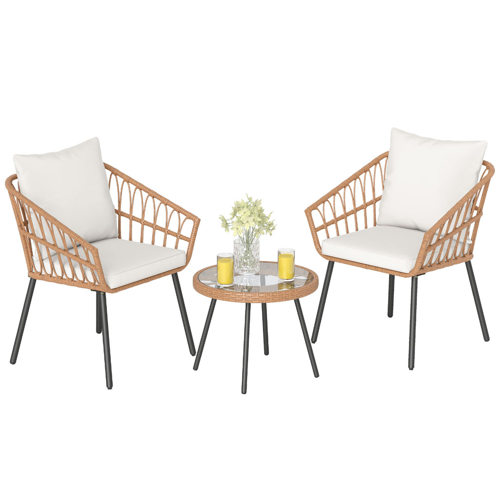 3 Piece Patio Bistro Set - Beige