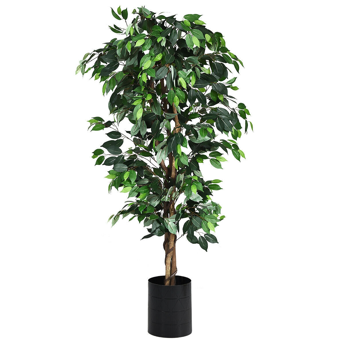 6 Feet Artificial Ficus Silk Tree - Realistic Indoor Outdoor Faux Plant - Costway