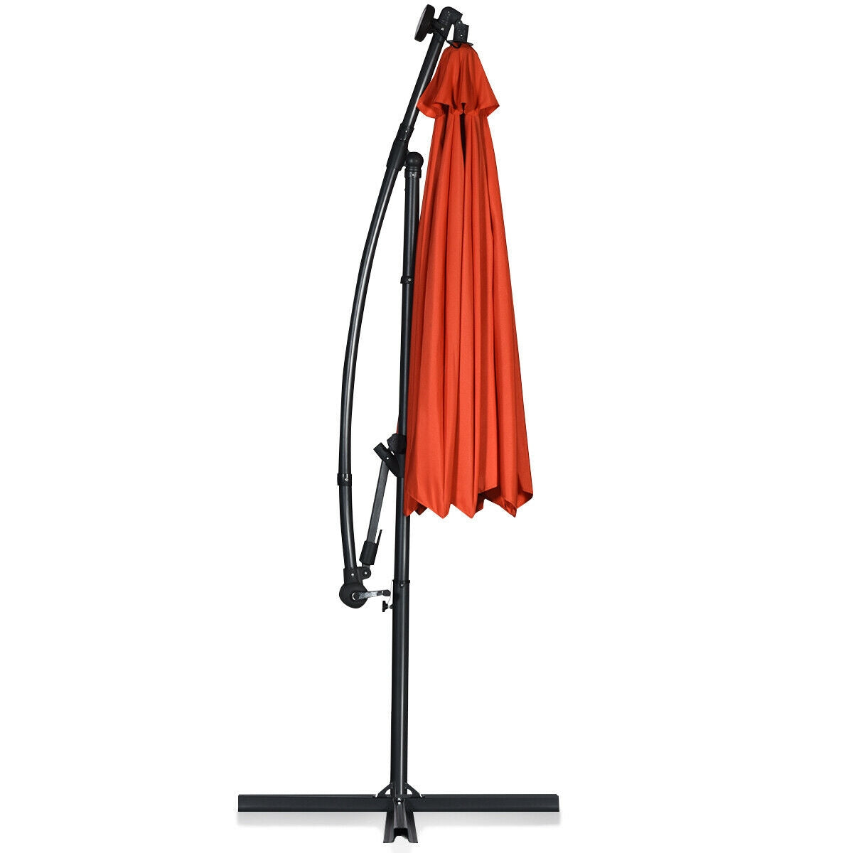 10 Feet 360° Rotation Solar Powered LED Patio Offset Umbrella without