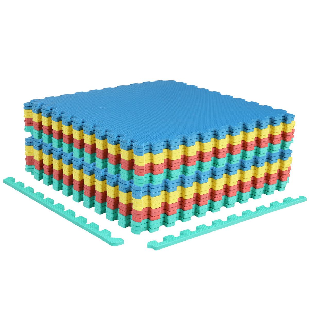 Multicolor 24 Pack Interlocking EVA Foam Floor Tiles Non-Slip Home Gym & Play Area
