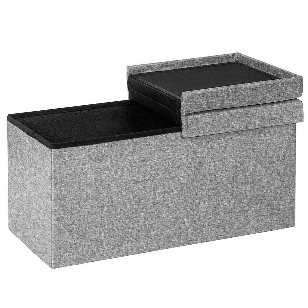 30 Inch Folding Storage Ottoman with Lift Top