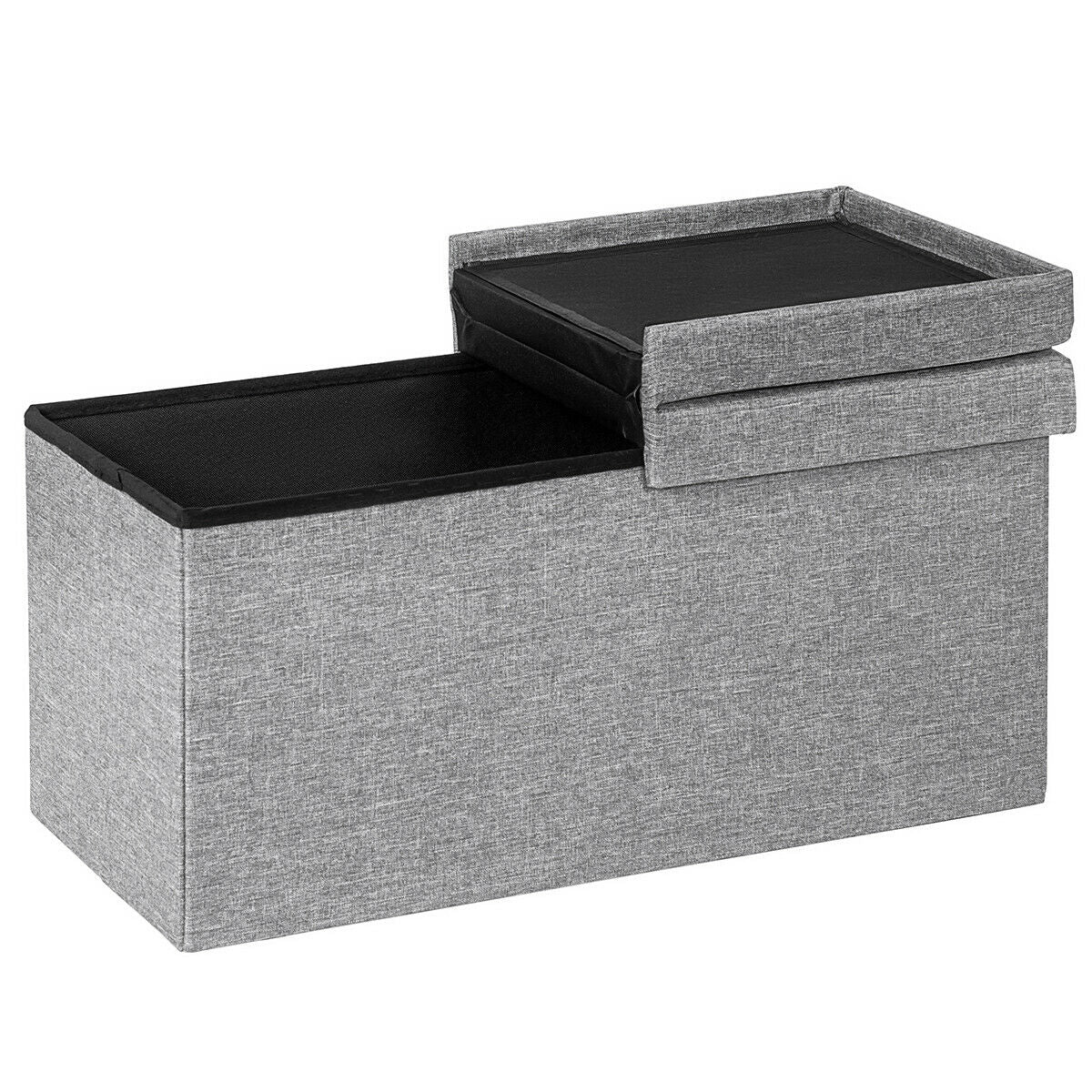 30 Inch Folding Storage Ottoman with Lift Top