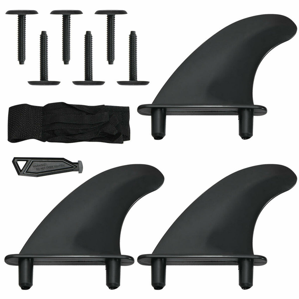 6 Feet Surfboard with Detachable Fins - Lightweight Body Board, Red - Costway