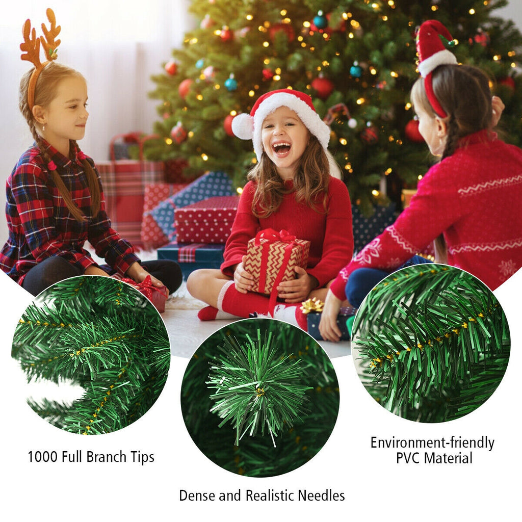 7 Feet Unlit Upside Down Artificial Christmas Tree - Space-Saving, Vivid Green