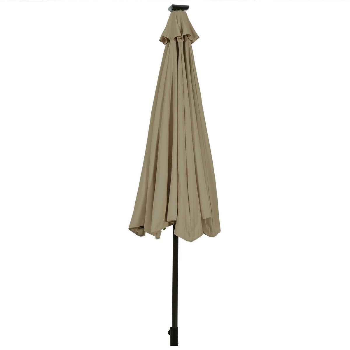 10 FT Patio Umbrella with 24 Solar LED Lights - Tan