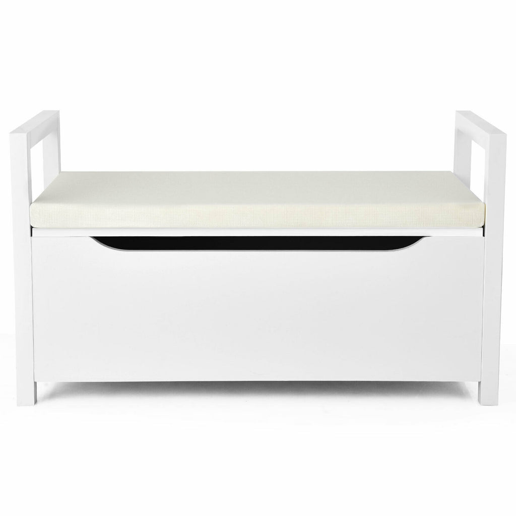 34.5 x 15.5 19.5 Inch Shoe Storage Bench with Cushion Seat