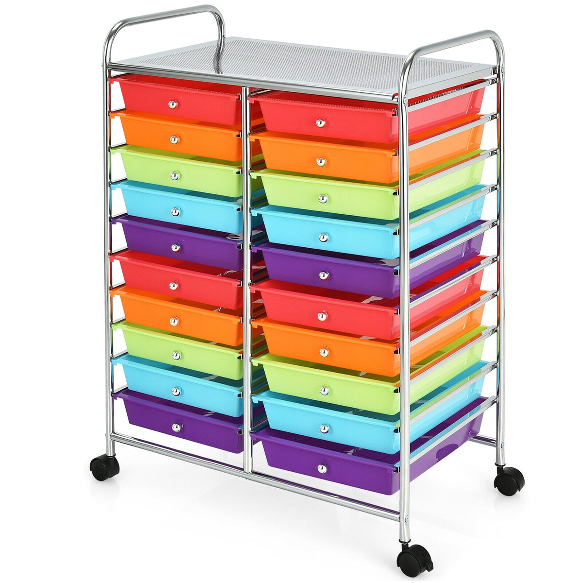 20-Drawer Rolling Storage Cart, Multicolor