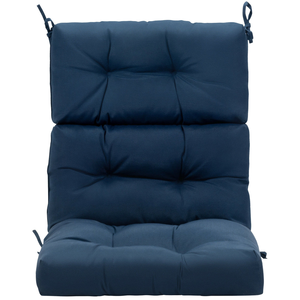 Tufted Patio High Back Chair Cushion with Non-Slip String Ties