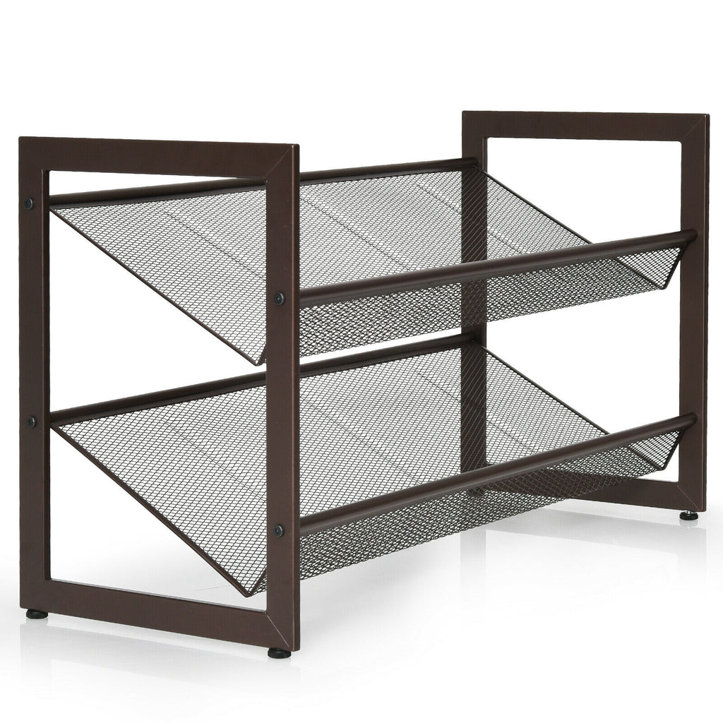 3-Tier Industrial Shoe Rack Bench with Storage Shelves