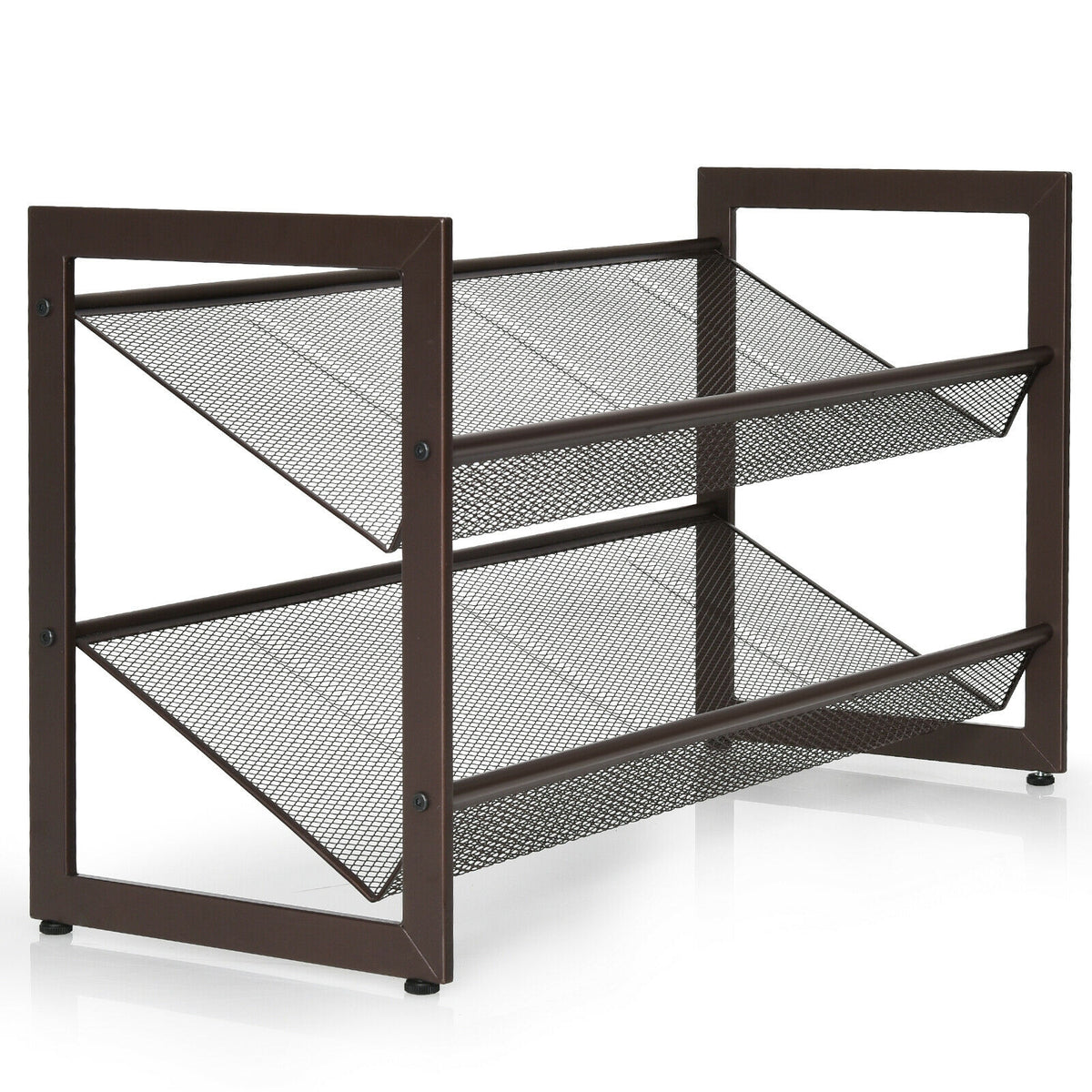 3-Tier Industrial Shoe Rack Bench with Storage Shelves