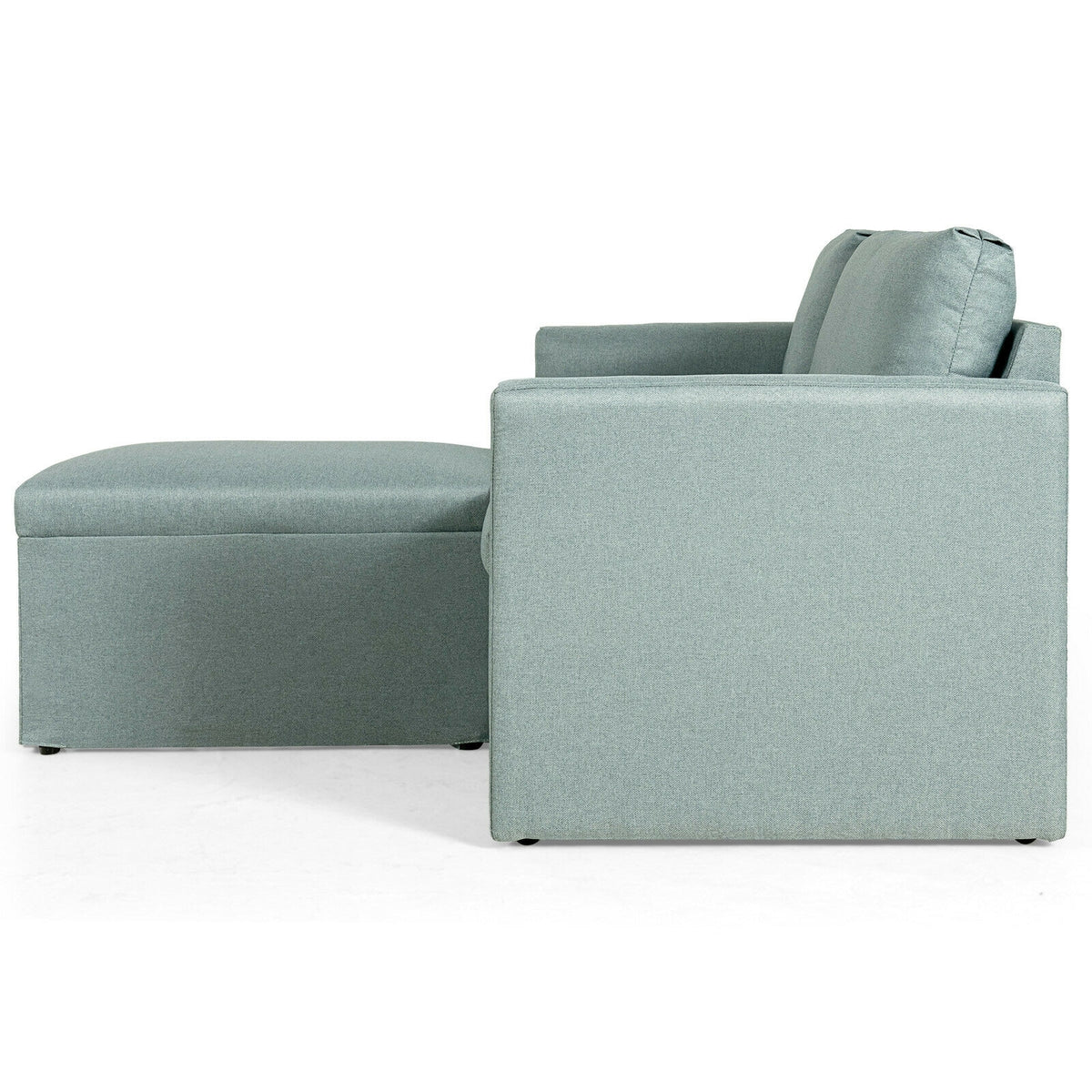 Convertible L-Shaped Sectional Sofa with Reversible Chaise - Green