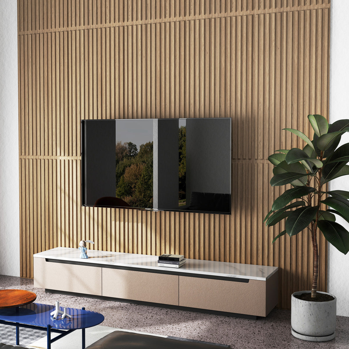 PVC Slat Wall Panels - 24 Pack Black Wall Paneling for Interior Decoration