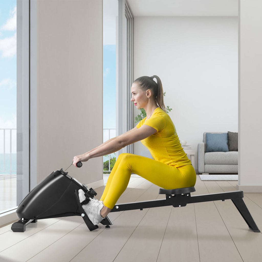 Foldable Magnetic Rowing Machine with 10 Resistance Levels for Home Gym