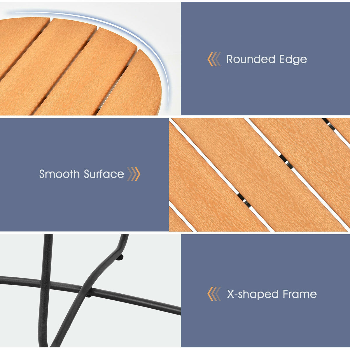 3 Pieces Patio Bistro Furniture Set with Armrest and Soft Cushions