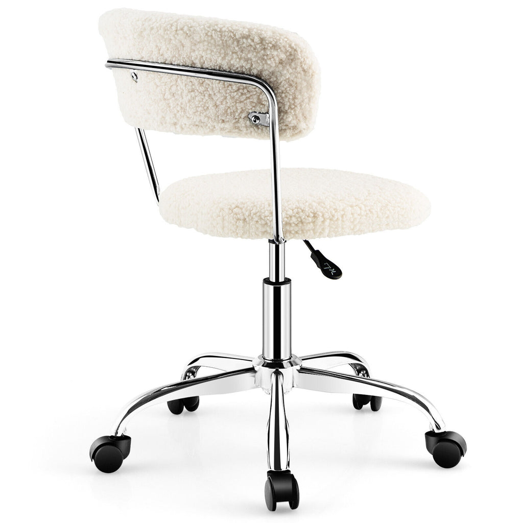 Computer Desk Chair Adjustable Sherpa Office Swivel Vanity