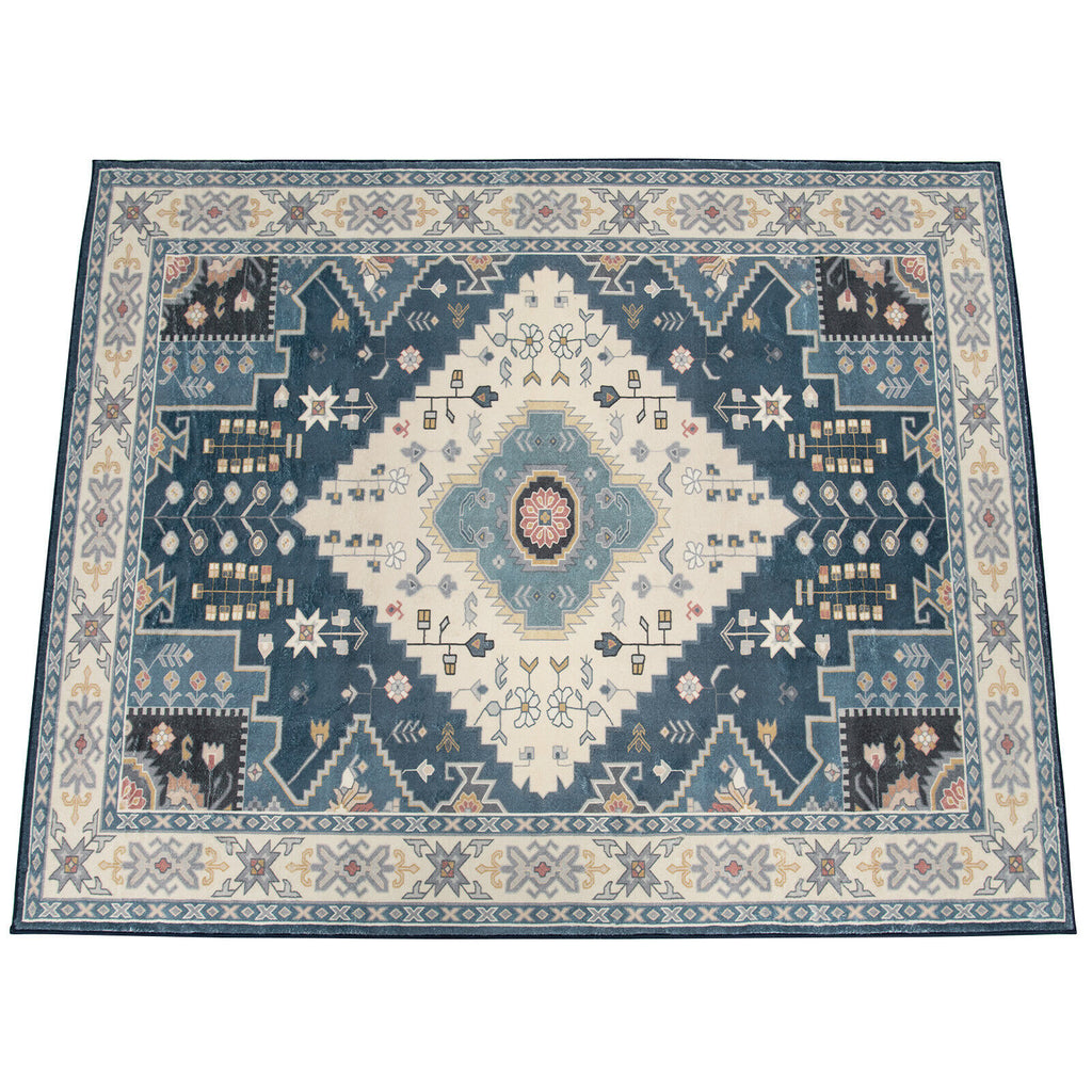 Faux Wool Area Rug Doormat - Waterproof Non-Slip Floor Cover for Living Room, Bedroom, Kitchen, 0.4 Inch Thick - Variation S