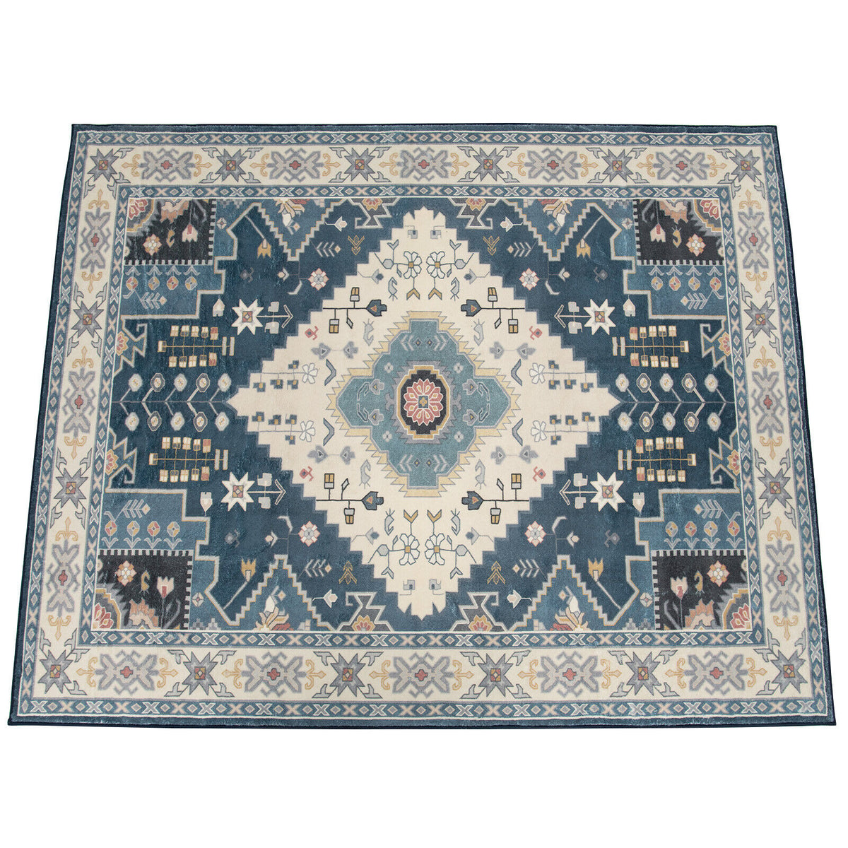 Faux Wool Area Rug Doormat - Waterproof Non-Slip Floor Cover for Living Room, Bedroom, Kitchen, 0.4 Inch Thick - Variation S