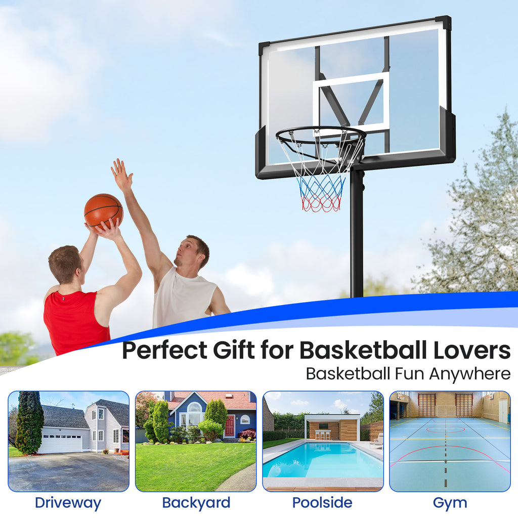 Portable Adjustable Basketball Hoop System for Kids Teens Adults Outdoor Indoor
