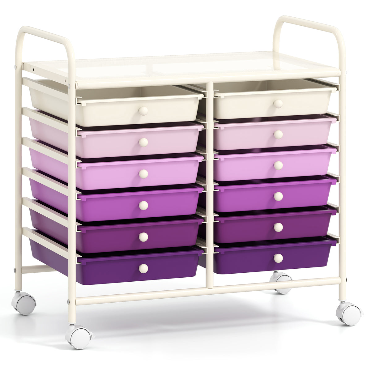 10-Drawer Rolling Storage Cart Organizer - Transparent