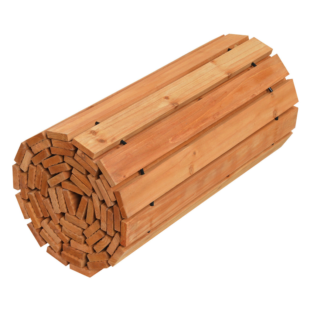 12 Ft Wooden Garden Pathway Roll-Out Walkway - Natural Finish, 22 Inches Wide