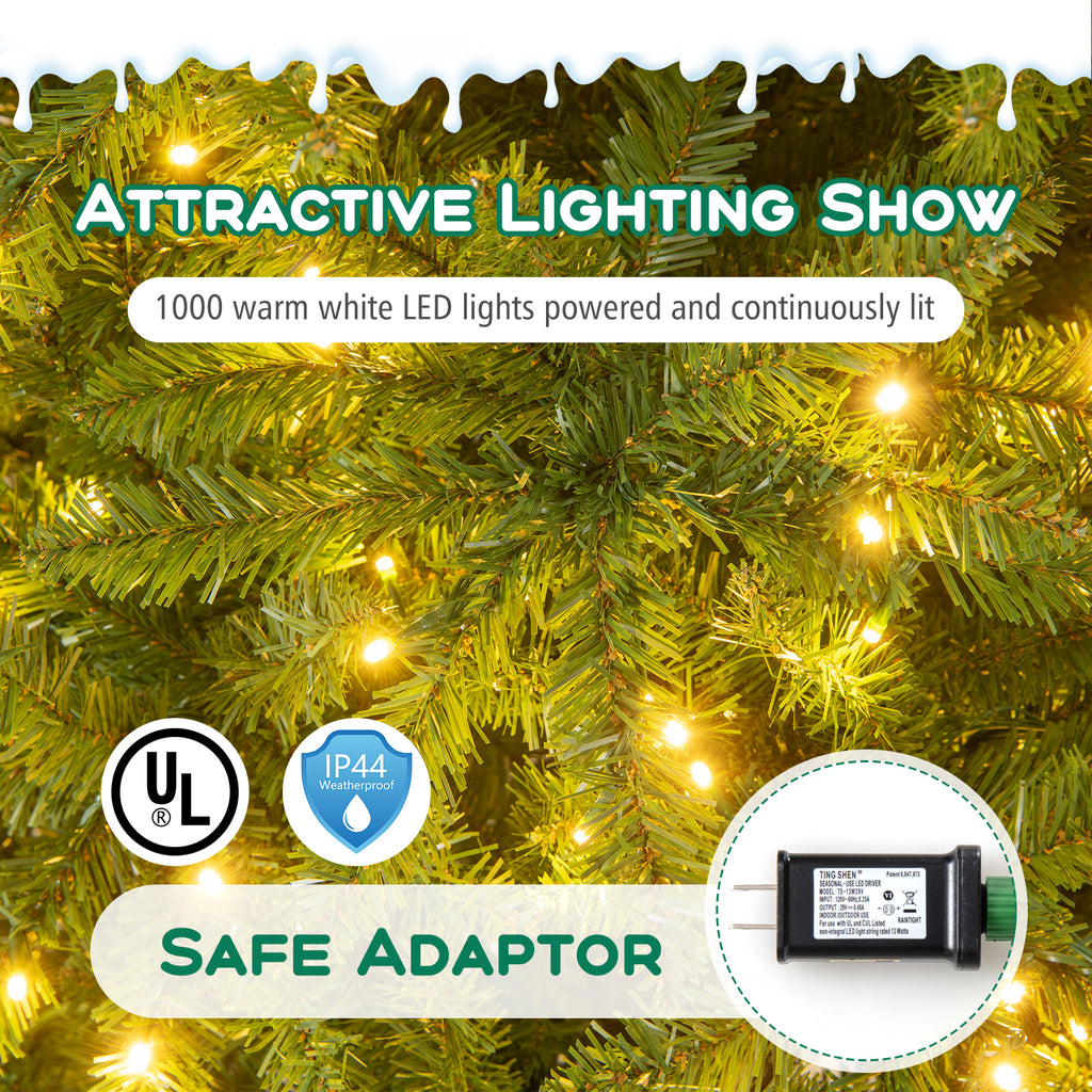 12 Feet Tall Pre-Lit Artificial Christmas Tree Outdoor Indoor Slim Pencil Tree with Lights - Variation of 12 Feet