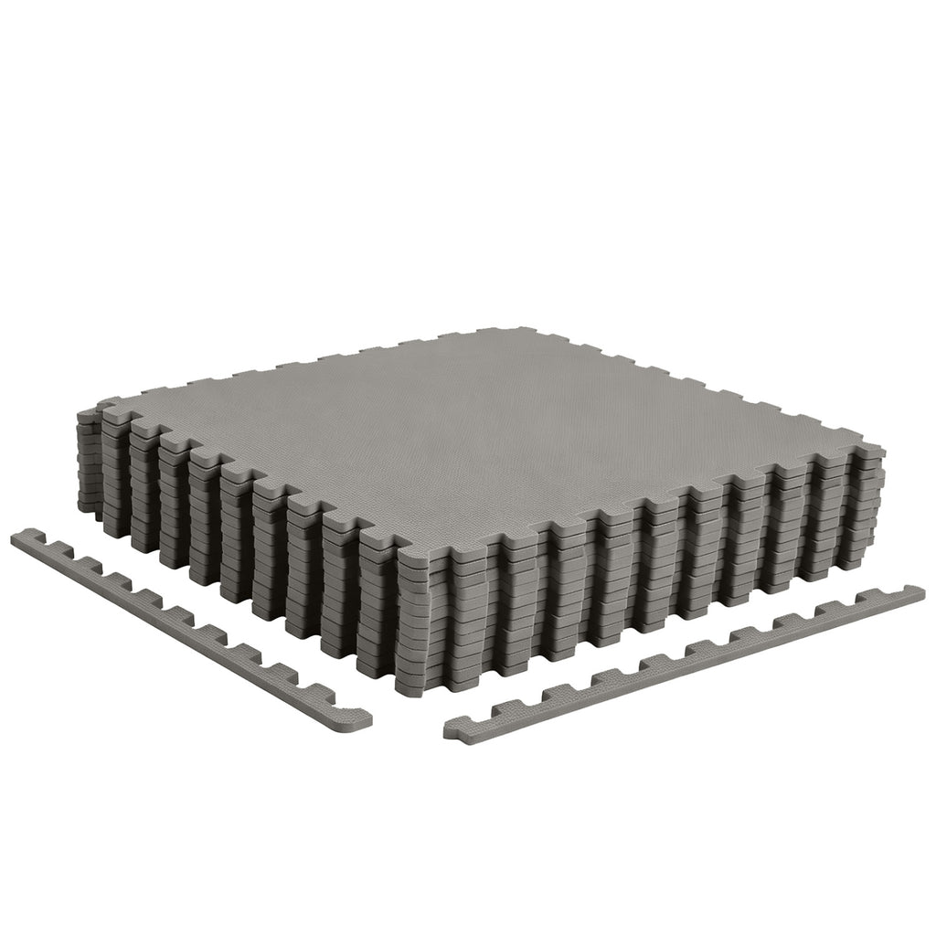Gray 12 Pack Non-Slip Interlocking EVA Foam Floor Tiles - Home Gym & Play Area