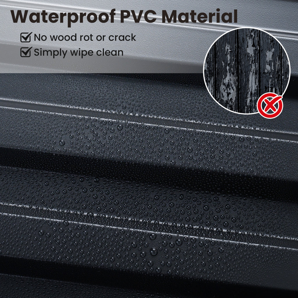 PVC Slat Wall Panels 12-Pack for Interior Wall Decoration - Black
