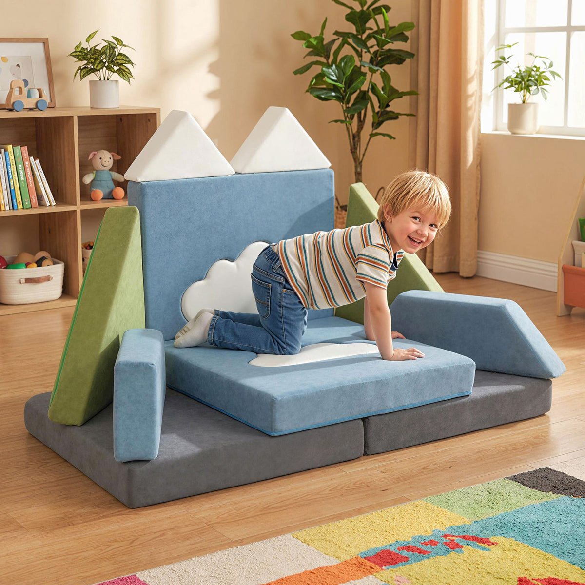 12 Pieces Snow Mountain Theme Toddler Foam Building Fort - Soft & Supportive