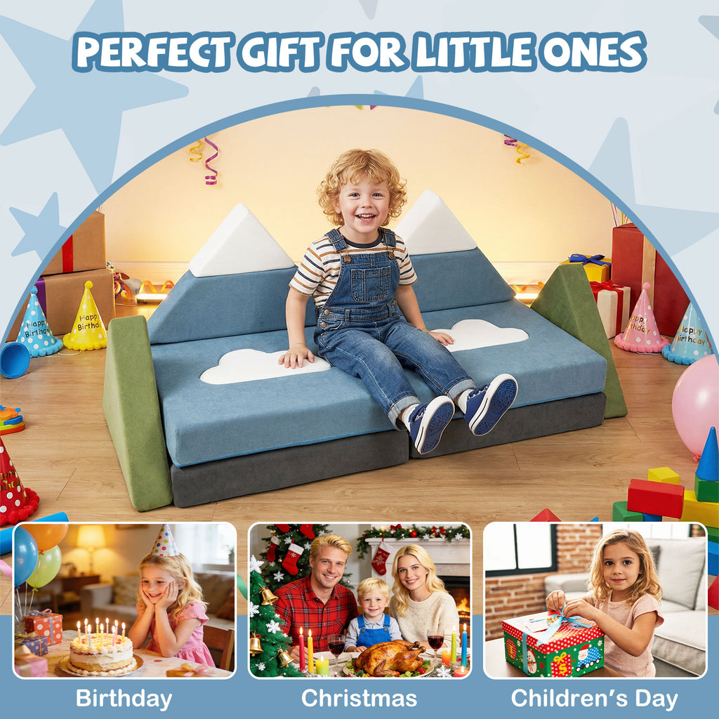 12 Pieces Snow Mountain Theme Toddler Foam Building Fort - Soft & Supportive