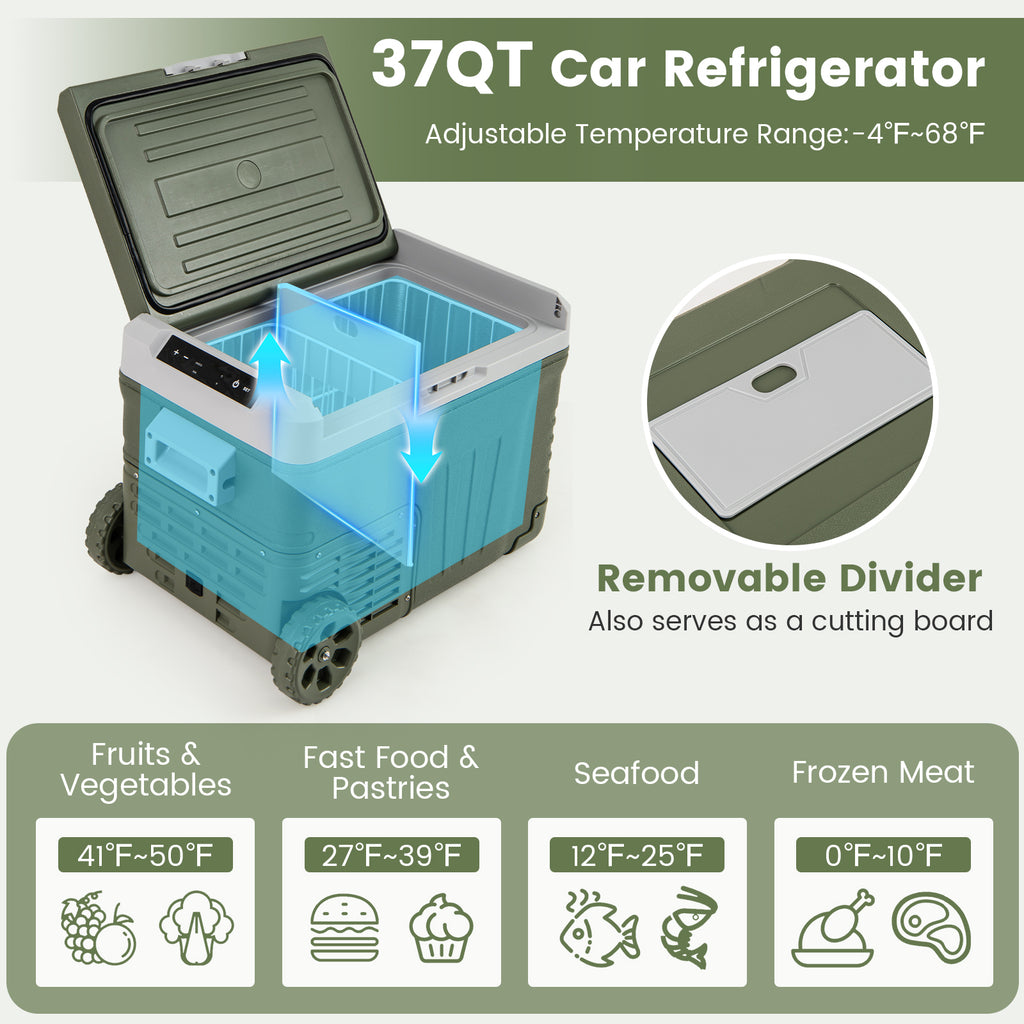 12 Volt Car Refrigerator Portable Fridge with Adjustable Range