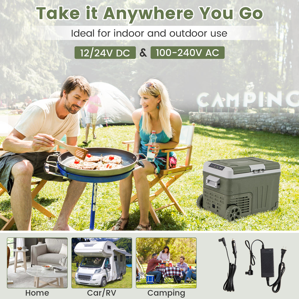 12 Volt Car Refrigerator Portable Fridge with Adjustable Range