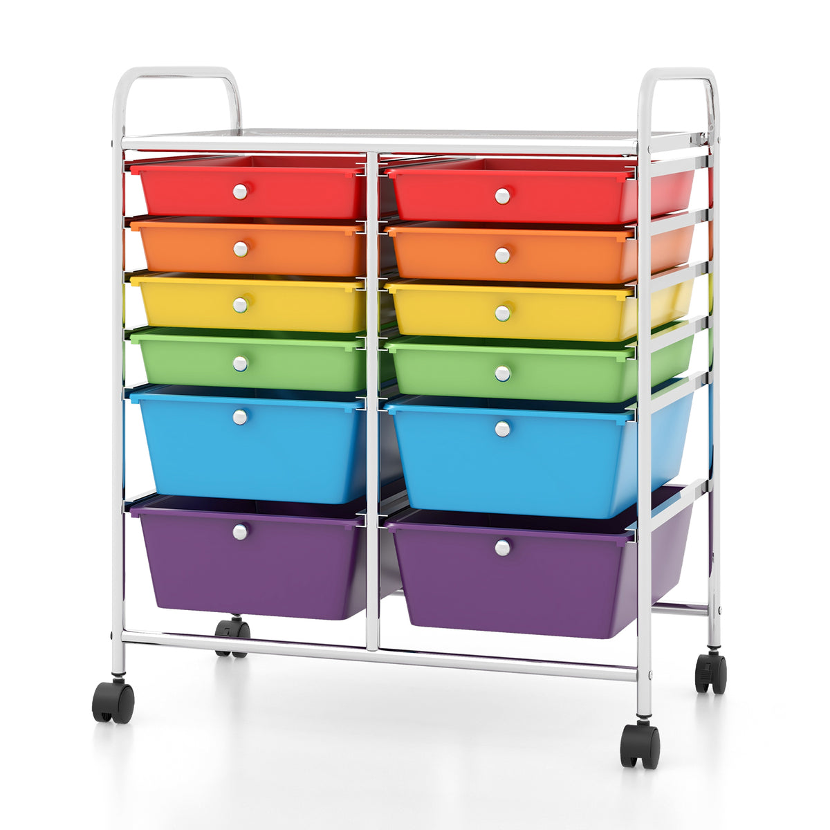 12-Drawer Rolling Storage Cart, Multicolor